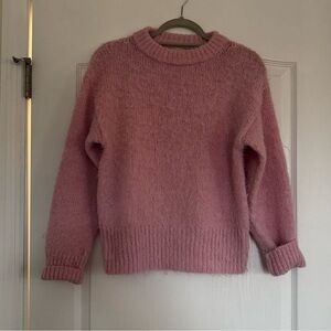 Fuzzy pink crew neck sweater from Target! Size XS